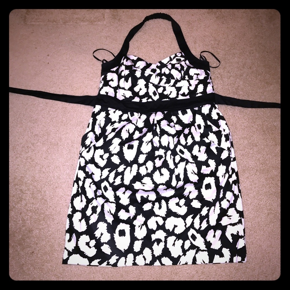 torrid Black and White Strapless Halter Dress